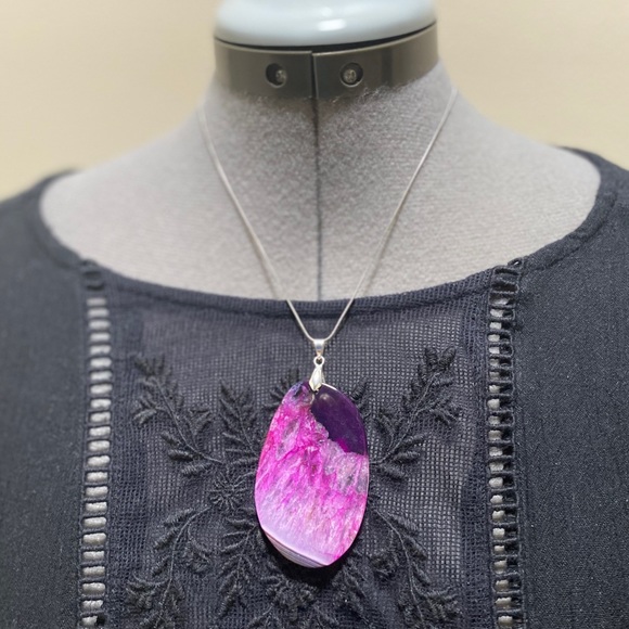 🐠Agate pendant on stainless steel chain - Picture 2 of 7